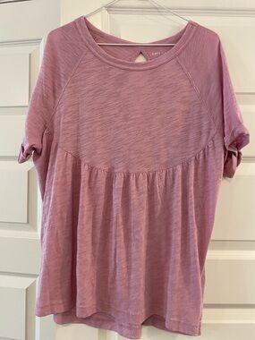 American Eagle Outfitters Dusty Rose Short Sleeve Babydoll Tee